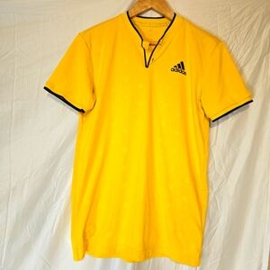 Adidas Men's Small Yellow and Black Lacrosse Jersey with 2 Button Neckline